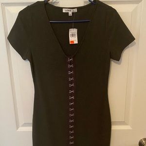 Ribbed short sleeve dress